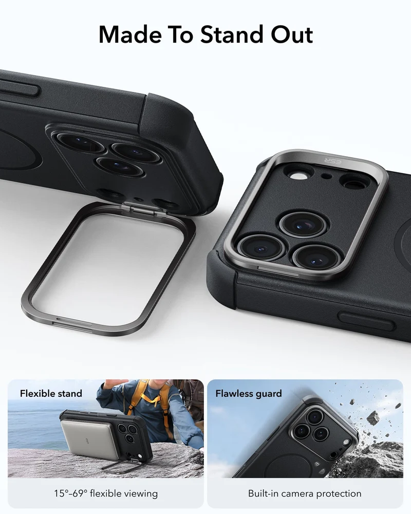 iPhone 18 Pro Max Bundle Cyber Tough Magnetic Case with Camera Control and Flex Stand, Plus Armorite®️ Screen Protector - Black