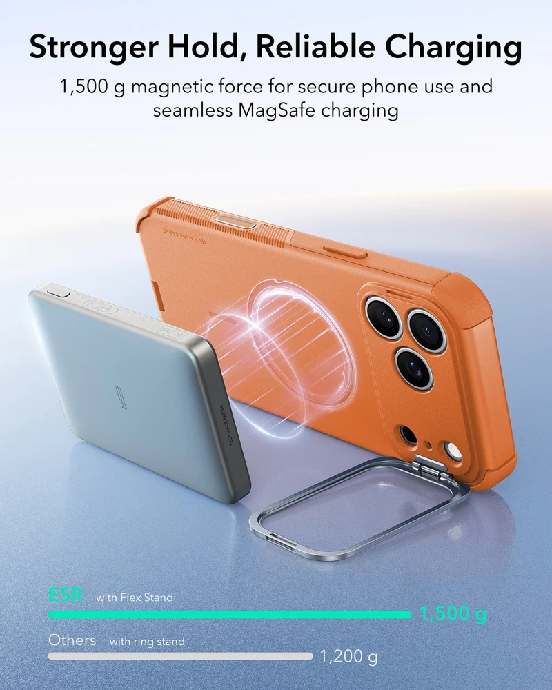 iPhone 18 Pro Bundle Cyber Tough Magnetic Case with Camera Control and Flex Stand, Plus Armorite®️ Pro Screen Protector - Orange