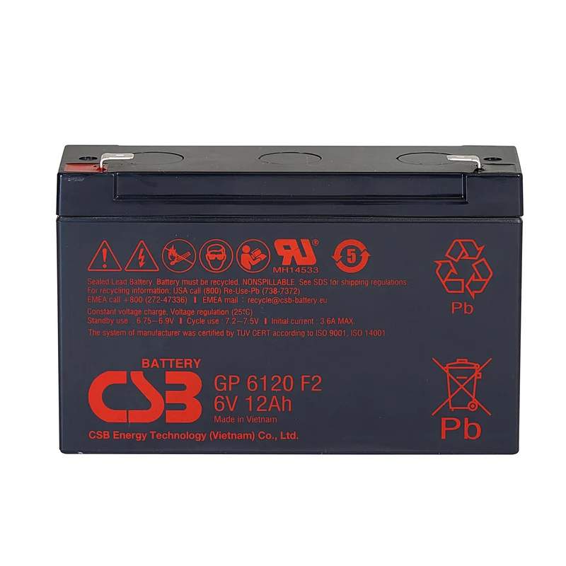 GP6120F2 AGM Battery 6V 12Ah