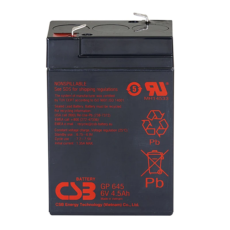 GP645F1 AGM Battery 6V 4.5Ah