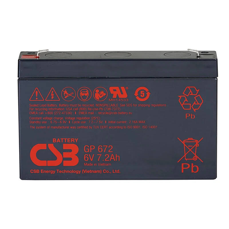 GP672F2 AGM Battery 6V 7.2Ah
