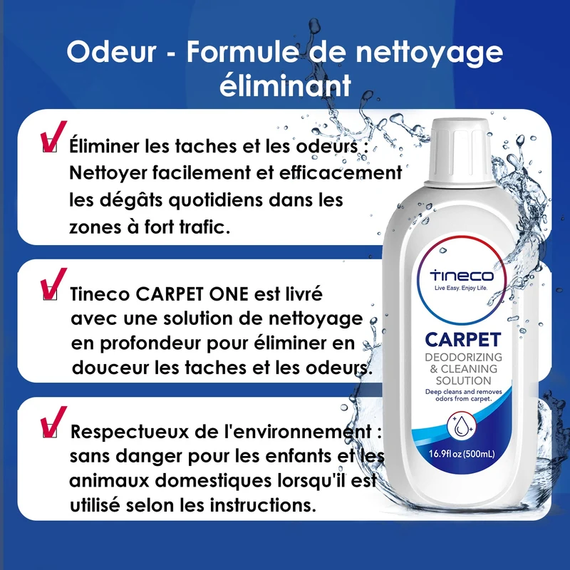 Détergent de nettoyage de tapis Tineco pour le nettoyeur de tapis intelligent de la série CARPET ONE