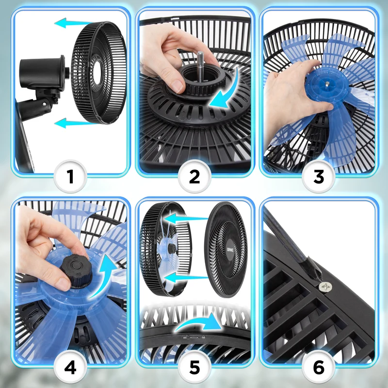 Duronic FN12 BK Ventilateur mural 50W Aérateur de 12 pouces 3 vitesses Minuterie Oscillation à 60° Télécommande incluse avec 5 mètres de portée Volume sonore 50,4 dB Montage facile