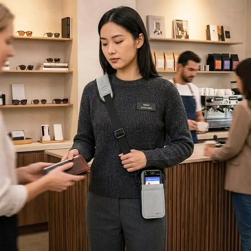 Étui bandoulière Newland pour terminal POS, pour paiement à table | Agoz