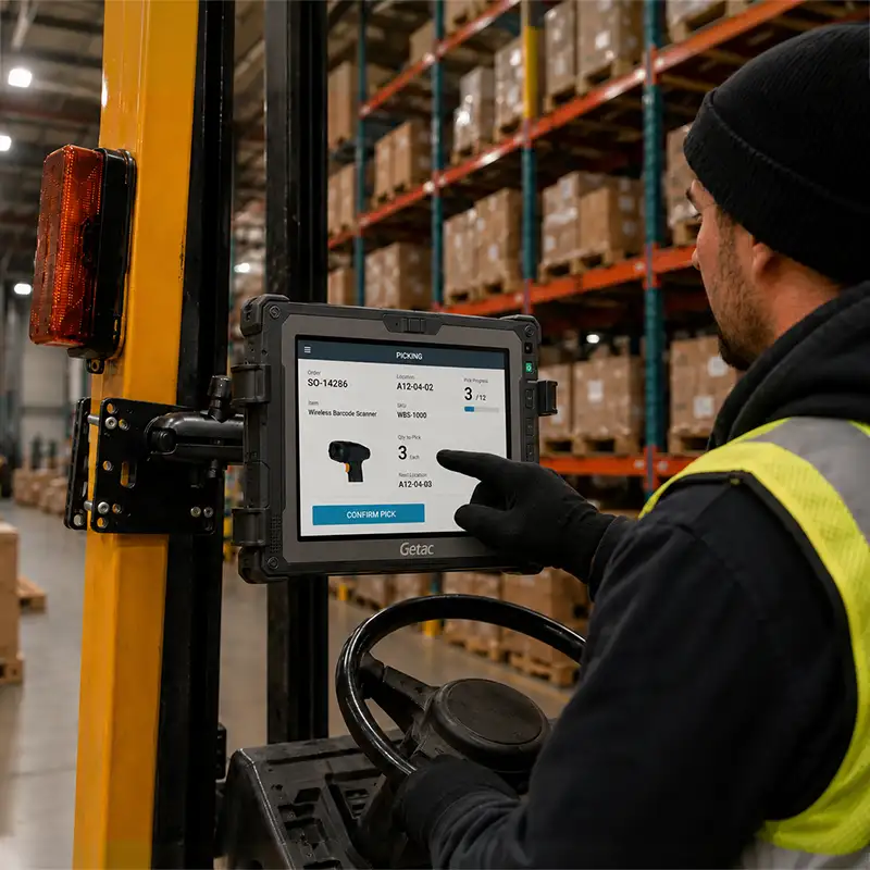 Support de montage pour chariot élévateur Getac Tablet pour mobilité en entrepôt | Agoz