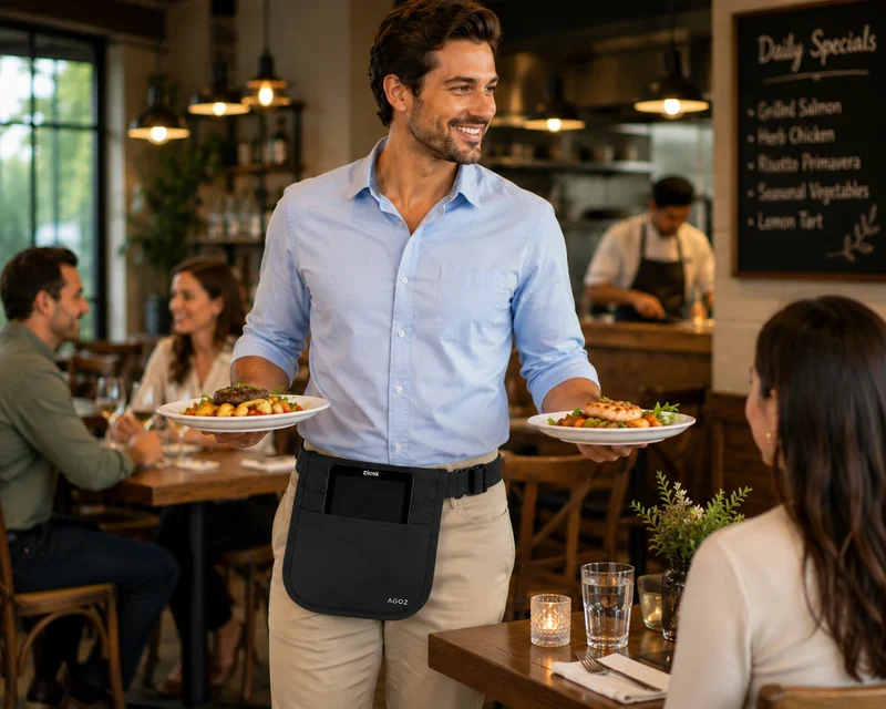 Tablier de serveuse portable Ziosk Pro Server avec sangle réglable