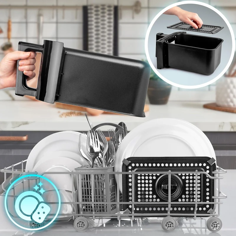 Duronic AFD2 BG 2x Paniers de cuisson de 5 Litres pour Friteuse à air Tiroir de Cuisson pour Airfryer Compatible uniquement avec modèles AF14 AF24 AF34 de Duronic
