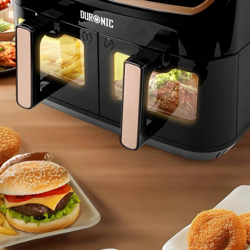 Duronic AFD2 BG 2x Paniers de cuisson de 5 Litres pour Friteuse à air Tiroir de Cuisson pour Airfryer Compatible uniquement avec modèles AF14 AF24 AF34 de Duronic