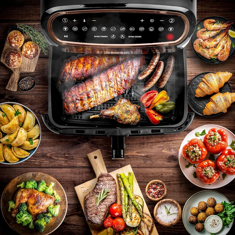 Duronic AFD1 BG Grand Panier de Cuisson de 10 Litres pour Friteuse à air AF24 Tiroir de Cuisson A utiliser avec la Fonction Sync Cook Compatible uniquement avec AF24 et AF34 de Duronic