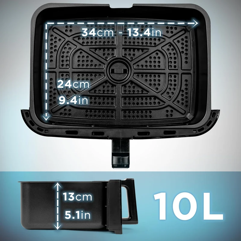 Duronic AFD1 BG Grand Panier de Cuisson de 10 Litres pour Friteuse à air AF24 Tiroir de Cuisson A utiliser avec la Fonction Sync Cook Compatible uniquement avec AF24 et AF34 de Duronic