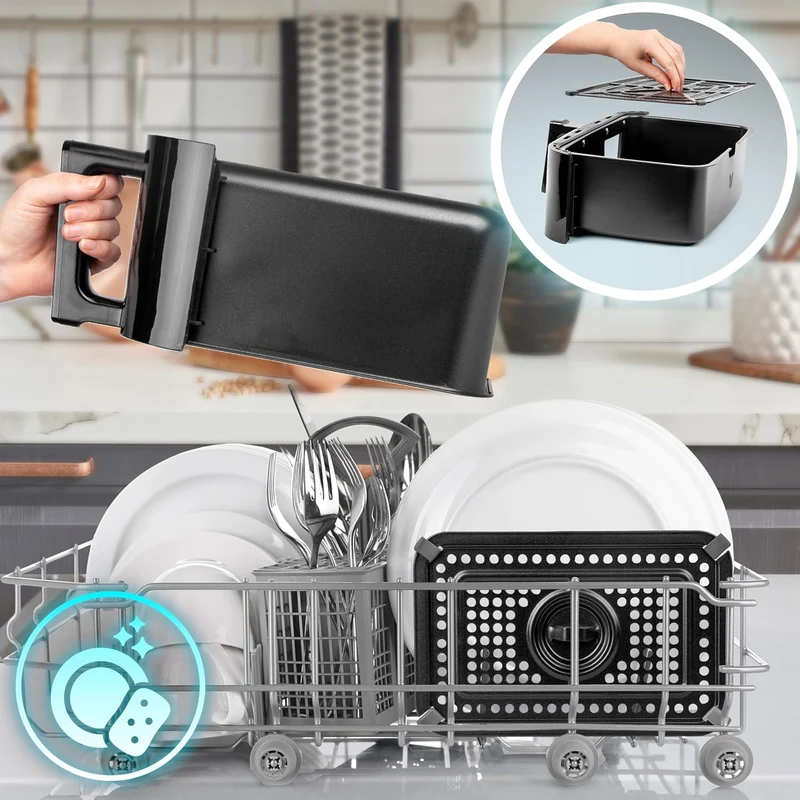 Duronic AFD1 BG Grand Panier de Cuisson de 10 Litres pour Friteuse à air AF24 Tiroir de Cuisson A utiliser avec la Fonction Sync Cook Compatible uniquement avec AF24 et AF34 de Duronic