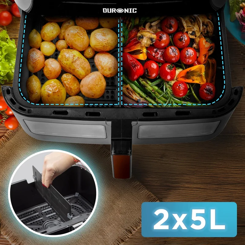 Duronic AFD1 BG Grand Panier de Cuisson de 10 Litres pour Friteuse à air AF24 Tiroir de Cuisson A utiliser avec la Fonction Sync Cook Compatible uniquement avec AF24 et AF34 de Duronic