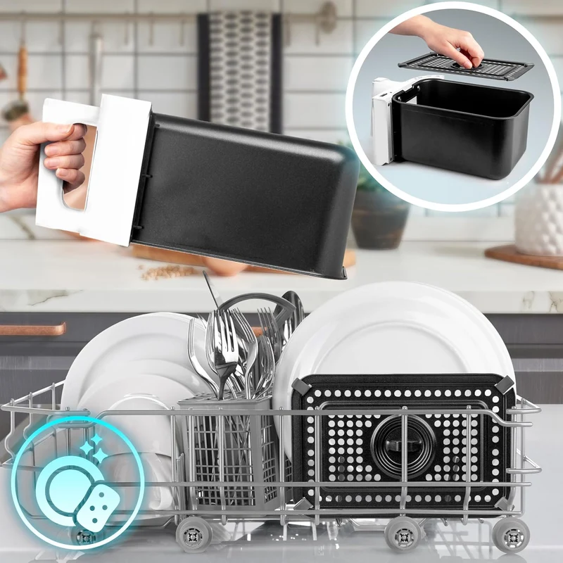 Duronic AFD2 WE 2x Paniers de cuisson de 5 Litres pour Friteuse à air Tiroir de Cuisson pour Airfryer Compatible uniquement avec modèles AF14 AF24 AF34 de Duronic