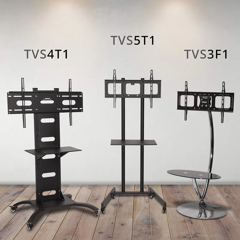 Duronic TVS3F1 Meuble TV pour écran 37 à 70 Pouces Support télévision LCD LED OLED QLED Inclinaison -10° +15° Rotation -60° +60° VESA 600x400 mm Charge Max 68 kg