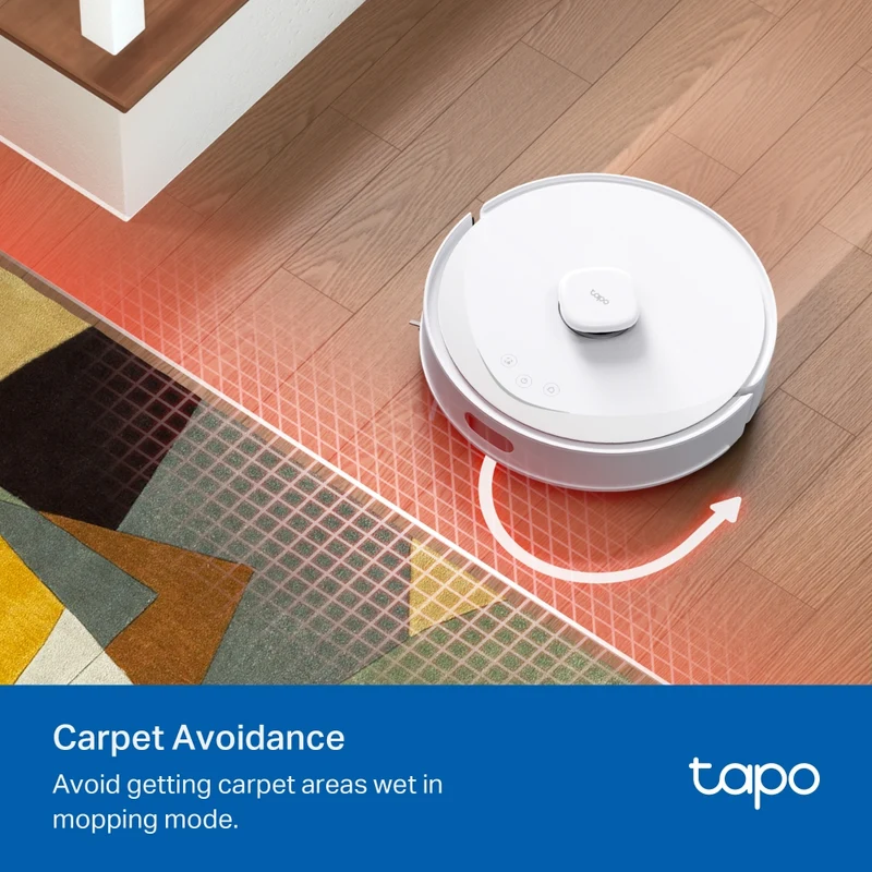 Aspirateur Robot Laveur 5300 Pa LiDar avec Station de Vidange - Tapo RV30 Max Plus White