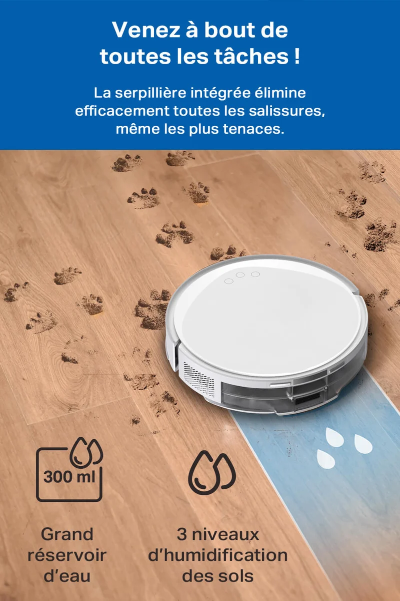 Aspirateur Robot Laveur 5300 Pa avec Station de Vidange - Tapo RV20 Max Plus White