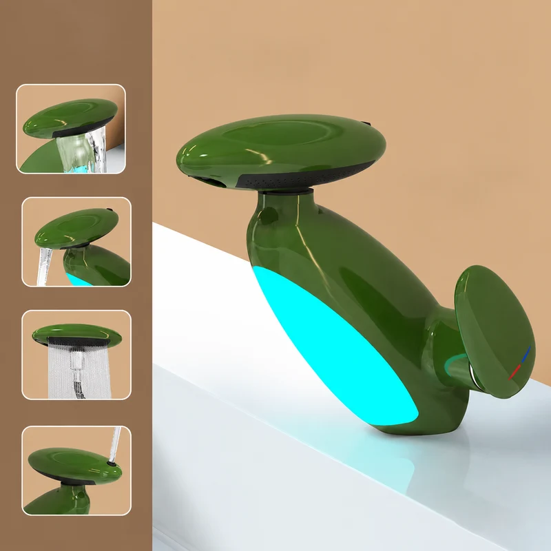 Sirena LED Whale Pull-Out Bathroom Sink Faucet
