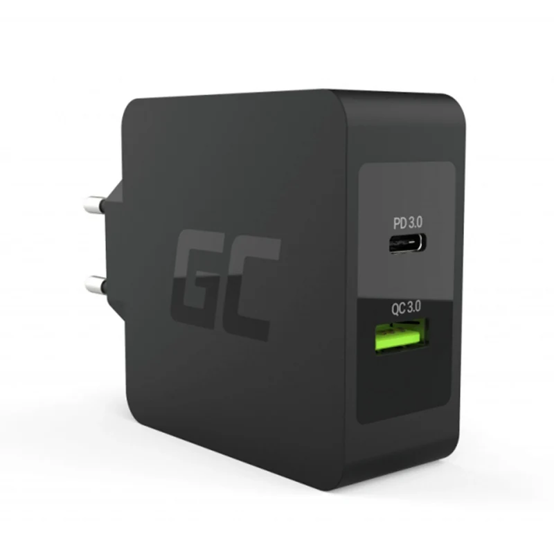GREEN CELL - Chargeur - 30W - Alimentation - Noir - USB-C & USB-A