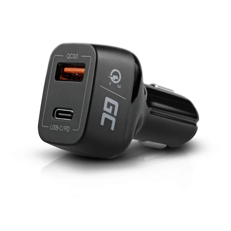 GREEN CELL - Chargeur de voiture - 1x USB-C & 1x USB-A
