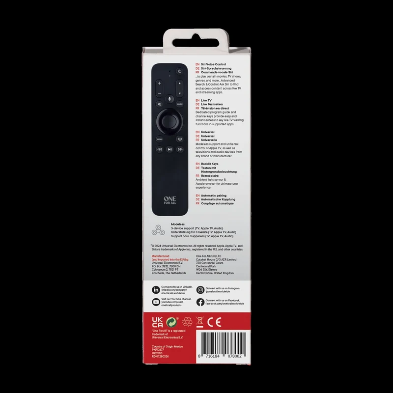 ONE FOR ALL - Télécommande - AppleTV - URC1110