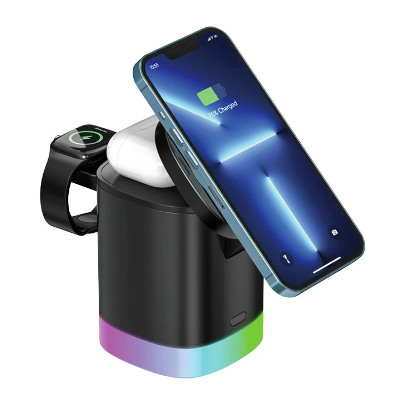 MUSTHAVZ - Mag4 - Station de recharge sans fil - Adapté à l’Apple Watch, aux AirPods et à l’iPhone