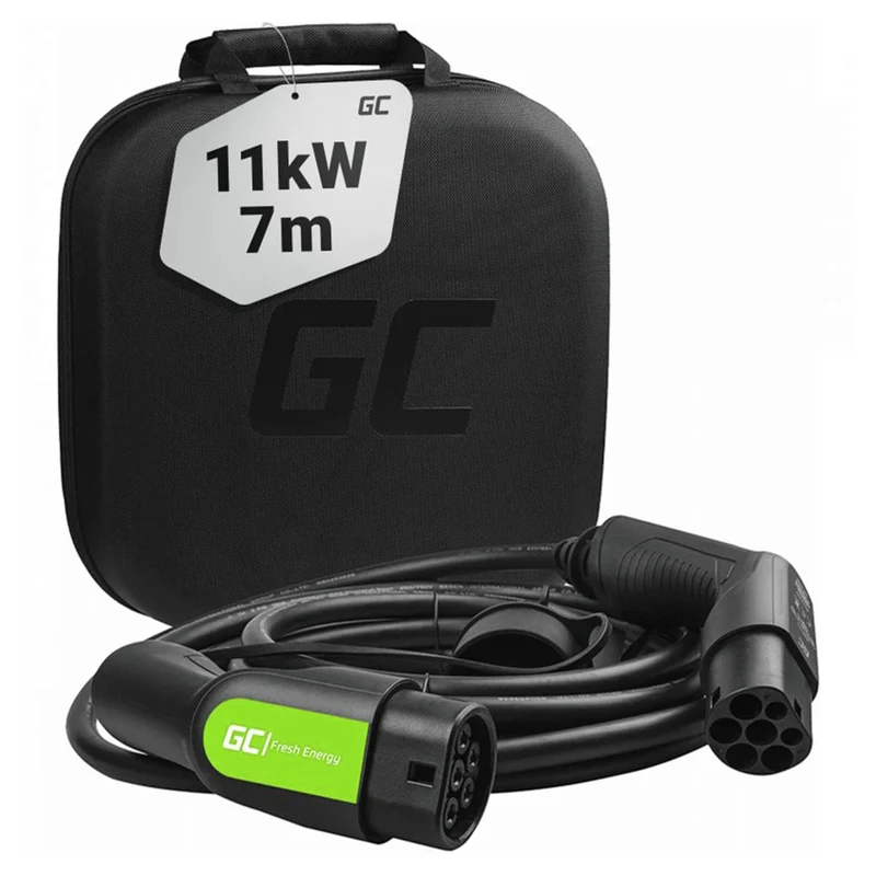 GREEN CELL - Câble de recharge pour voiture - Type 2 - 11 kW - 7 m - 3 phases