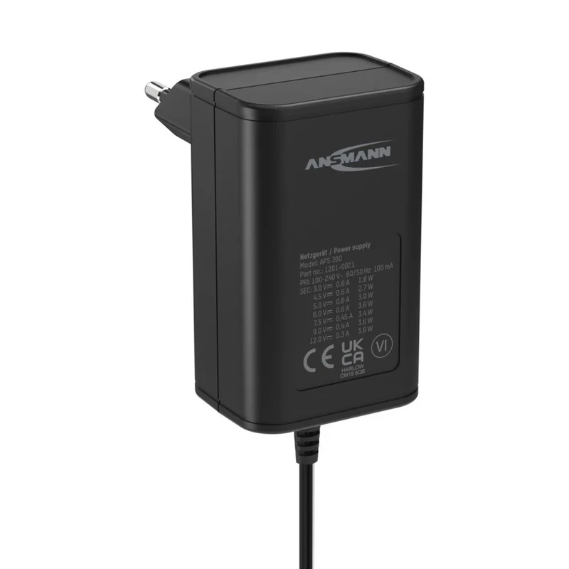 ANSMANN - Alimentation universelle - 3,6 W - 7 embouts - câble 1,8 m - APS300