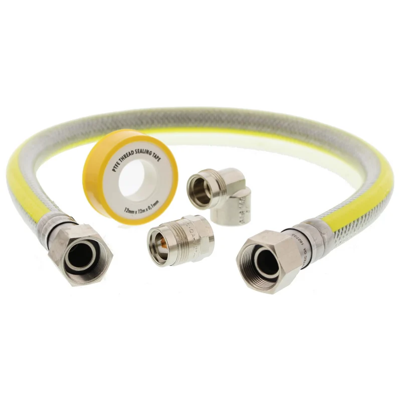 SCANPART - Kit de raccordement gaz - Norme NL - 1/2"(F) - 1/2"(F) - 75 cm