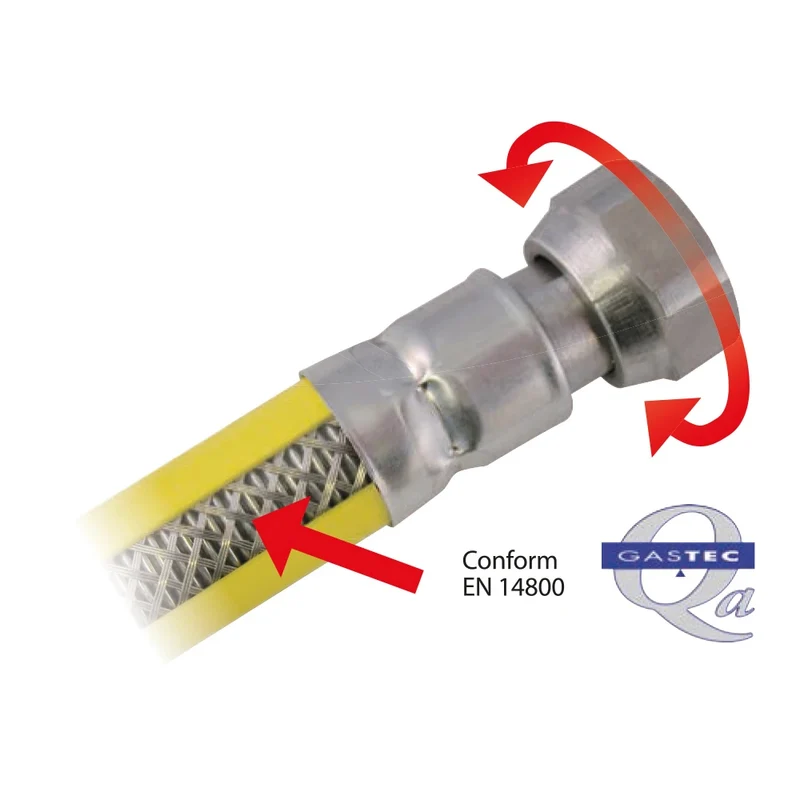 SCANPART - Kit de raccordement gaz - Norme NL - 1/2"(F) - 1/2"(F) - 75 cm