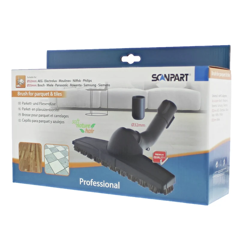 SCANPART - brosse en parquet Ø35mm + crochet de stationnement et serrure - SBB300