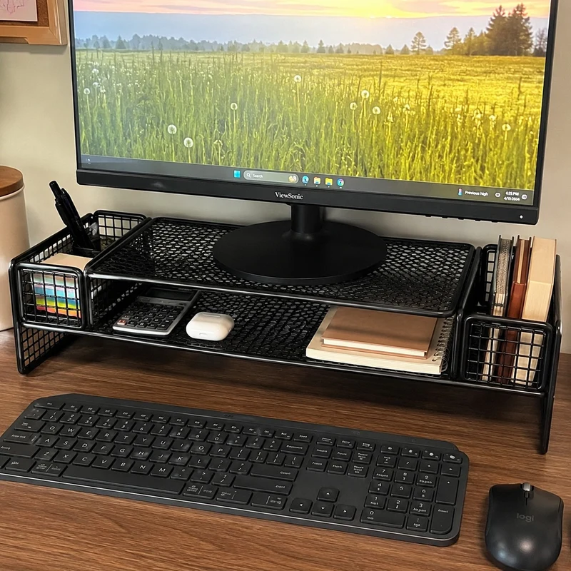 Eye Level Height Adjustable Monitor Shelf Organizer