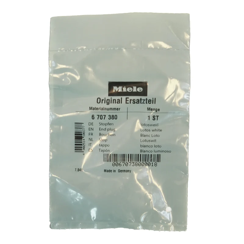 MIELE - bouchon pour le couvercle blanc lotus