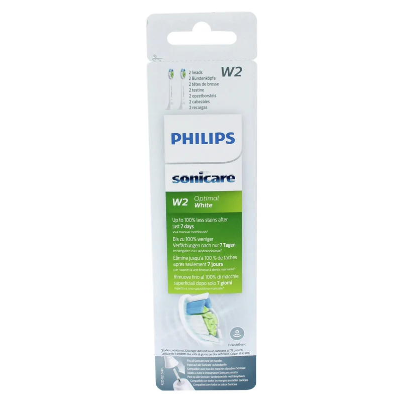PHILIPS - brosses à dents Sonicare W2 Optimal blanches 2 pièces - HX6062