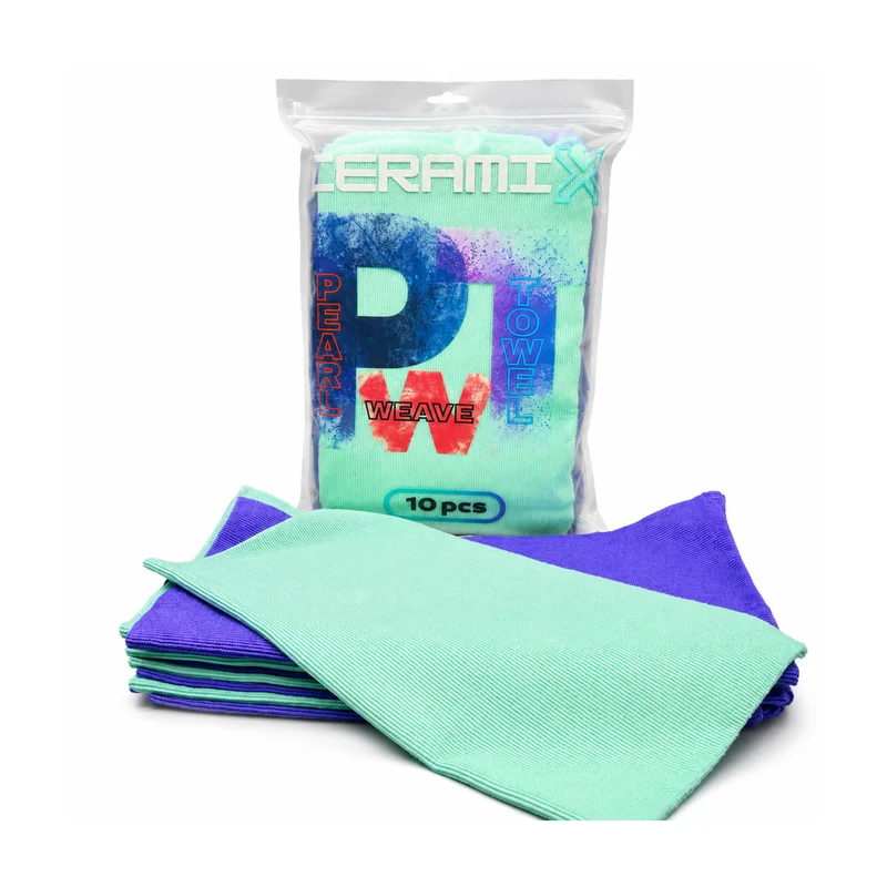 Pearl Weave Edgeless Microfiber Towels - 400 GSM 2 colors - 10 pcs