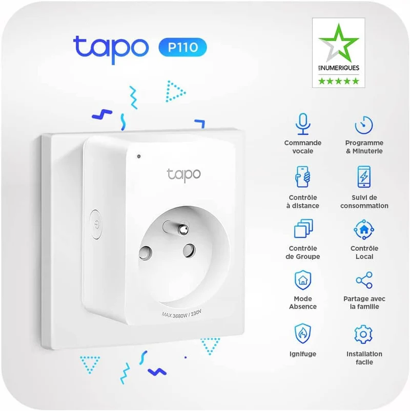 Prise Connectée 16A avec Suivi de Consommation - Tapo P110