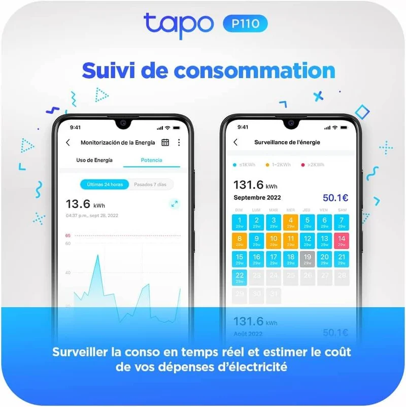 Prise Connectée 16A avec Suivi de Consommation - Tapo P110
