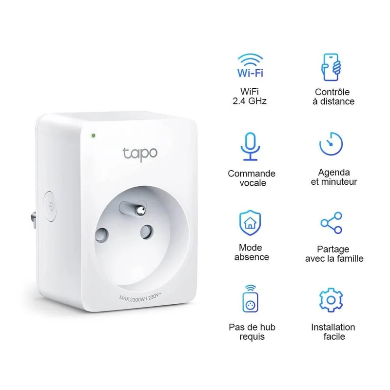 Prise Connectée Intelligente 10A - Tapo P100