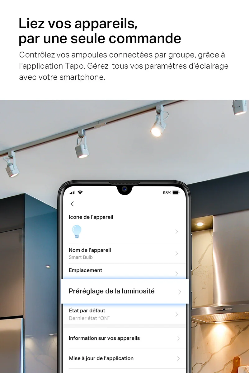 Ampoule Spot Connectée GU10 Multicolore 350 Lumens - Tapo L630