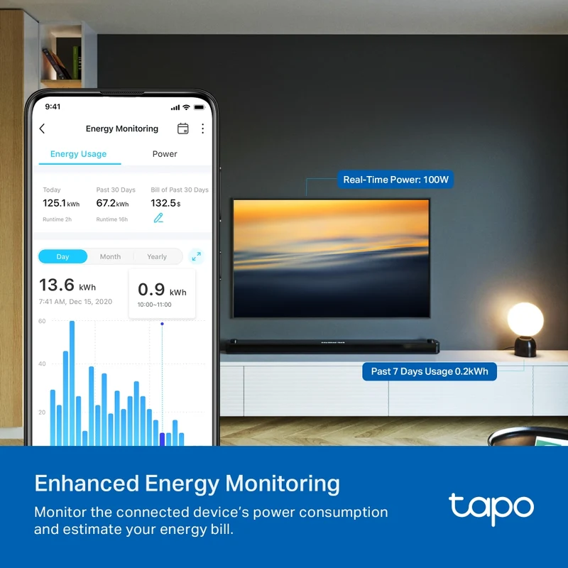 Prise Connectée 16A avec Suivi de Consommation - Tapo P110M(FR)