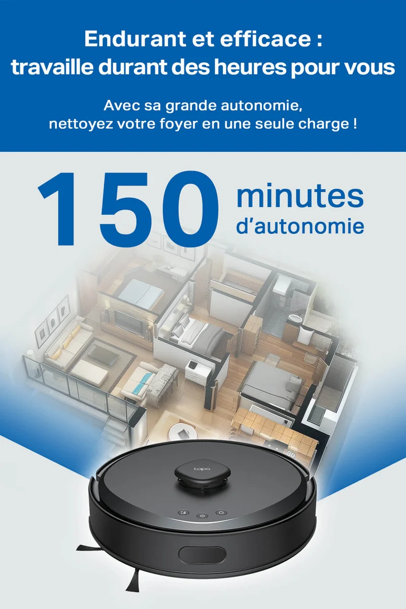 Aspirateur Robot Laveur 5300 Pa LiDar avec Station de Vidange - Tapo RV30 Max Plus