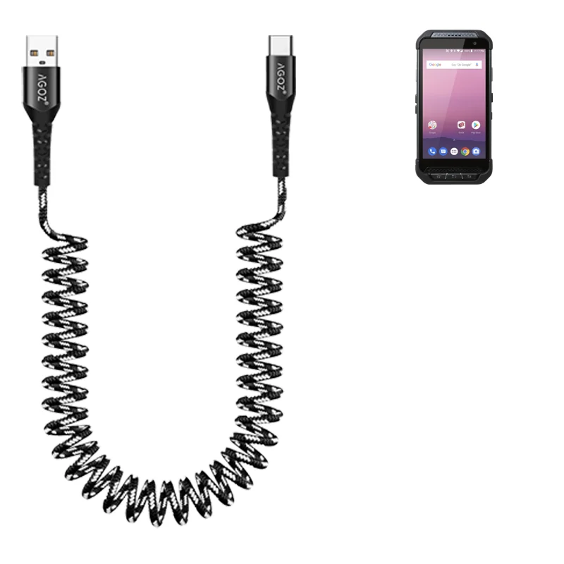 Câble de charge USB-C en spirale pour ordinateur mobile Point, zones de travail | Agoz