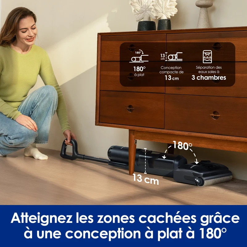 Tineco Floor ONE S7 Stretch Ultra Aspirateur Sec et Humide Sans Fil
