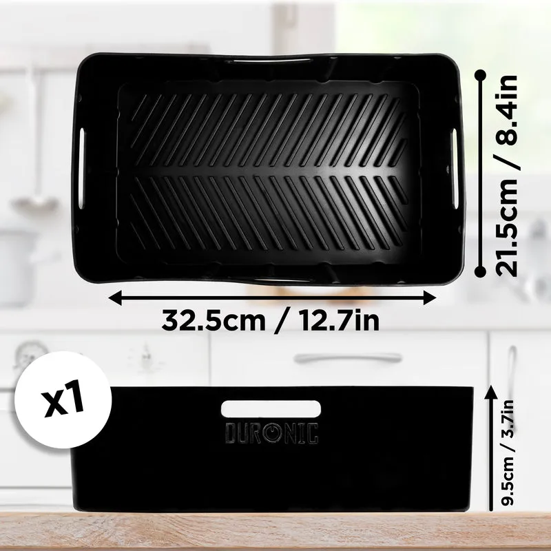 Duronic AFL2 Moule en silicone Plat Réutilisable Accessoire pour Friteuse à air Air Fryer Insert en silicone antiadhésif compatible avec Duronic AF34 AF24 ou autres airfryers