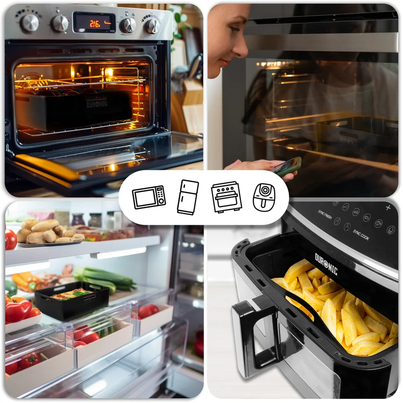 Duronic AFL2 Moule en silicone Plat Réutilisable Accessoire pour Friteuse à air Air Fryer Insert en silicone antiadhésif compatible avec Duronic AF34 AF24 ou autres airfryers