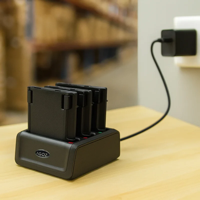 Station d'accueil chargeur de batterie 4 emplacements pour ordinateur mobile Zebra TC7X pour batteries de rechange | Agoz