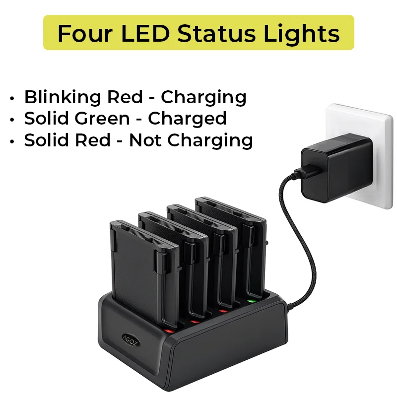 Station d'accueil chargeur de batterie 4 emplacements pour ordinateur mobile Zebra TC7X pour batteries de rechange | Agoz