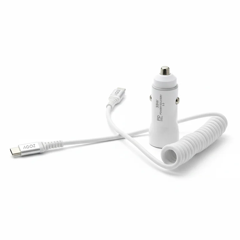 Chargeur de voiture rapide 38W et câble enroulé USB-C pour terminal Clover Flex