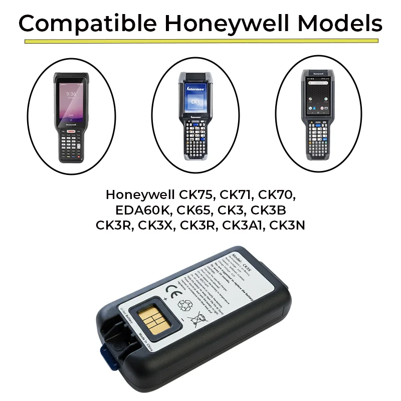 Batterie de remplacement 6400mAh pour scanner Honeywell CK-Series destinée aux flottes mobiles | Agoz