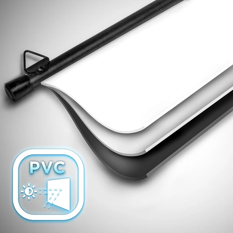 Duronic BPS60 16/9 Ecran de Projection TV et Home Cinema de 60 Pouces 152 cm | 133 x 75 cm | Fixation par Crochets | Barres lestées | Toile pour vidéoprojecteur | Gain +1 idéal pour 3D 8K 4K 1080P