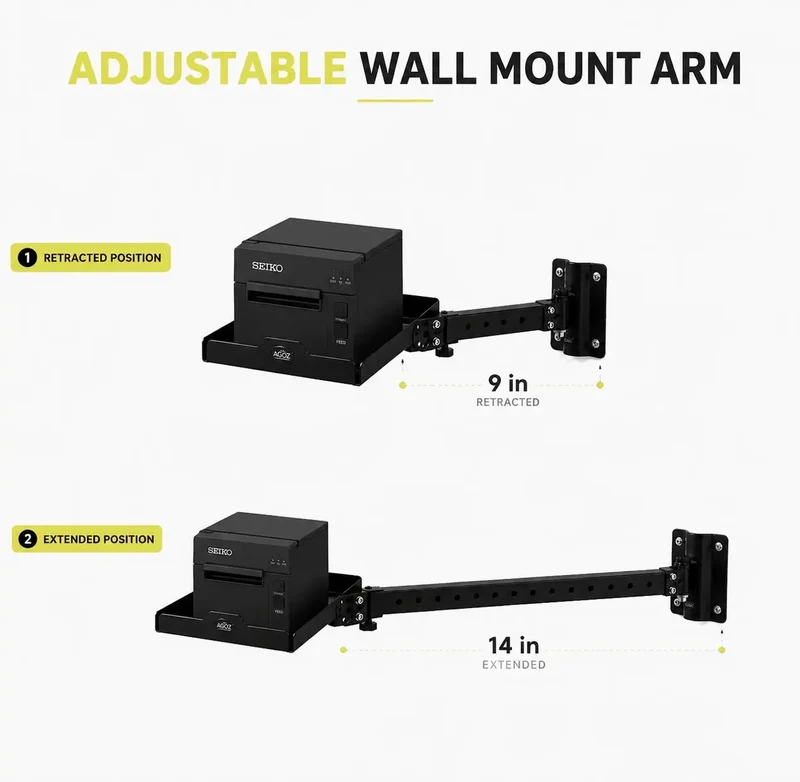 Support mural d'entrepôt pour imprimante d'étiquettes robuste Seiko SII SLP650